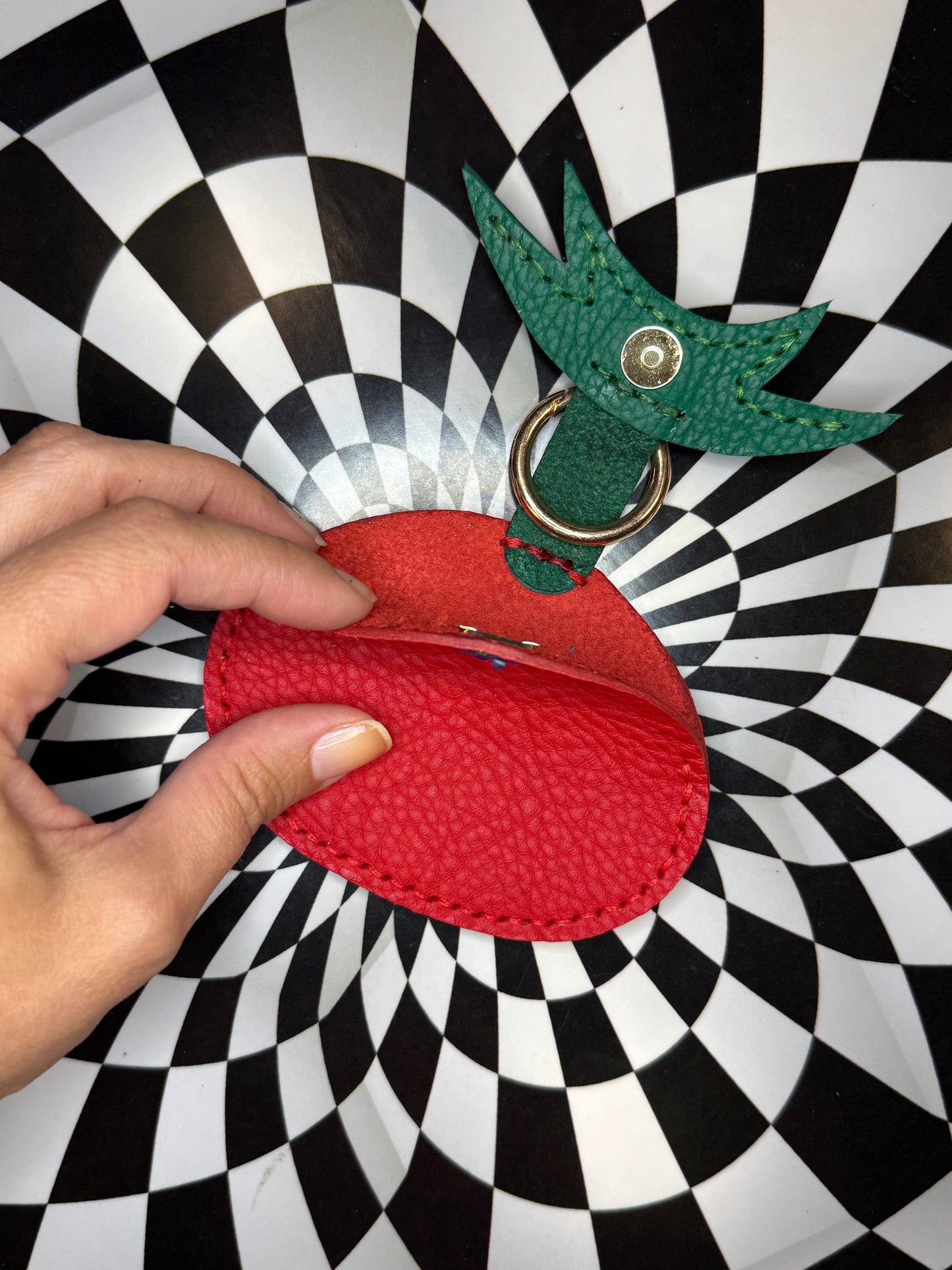 Tomato Leather Card Holder | Handmade Leather Coin & Card Pouch