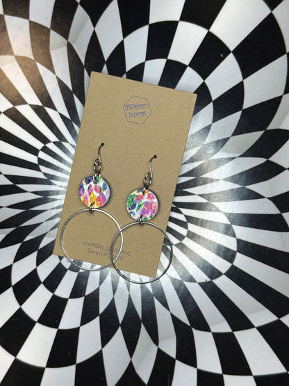 Triangle or hoop unique Leather earrings! Minimalist design ultra lightweight surgical steel hooks!