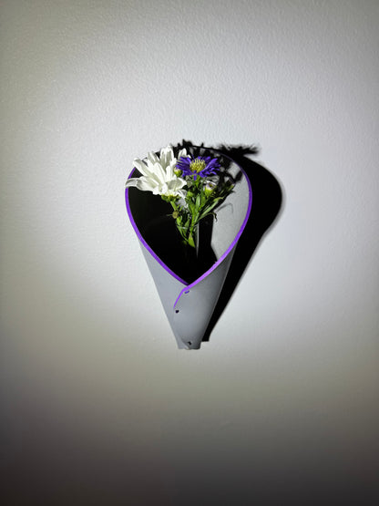 Leather wall sconce / vase for air plants, dried flowers or live flowers! Chic minimalist wall hanging Handmade one of a kind