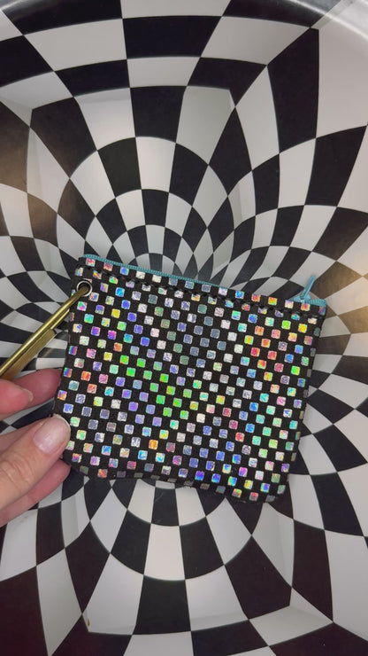 Wavy Wristlet “Joey” leather Zipper pouch!