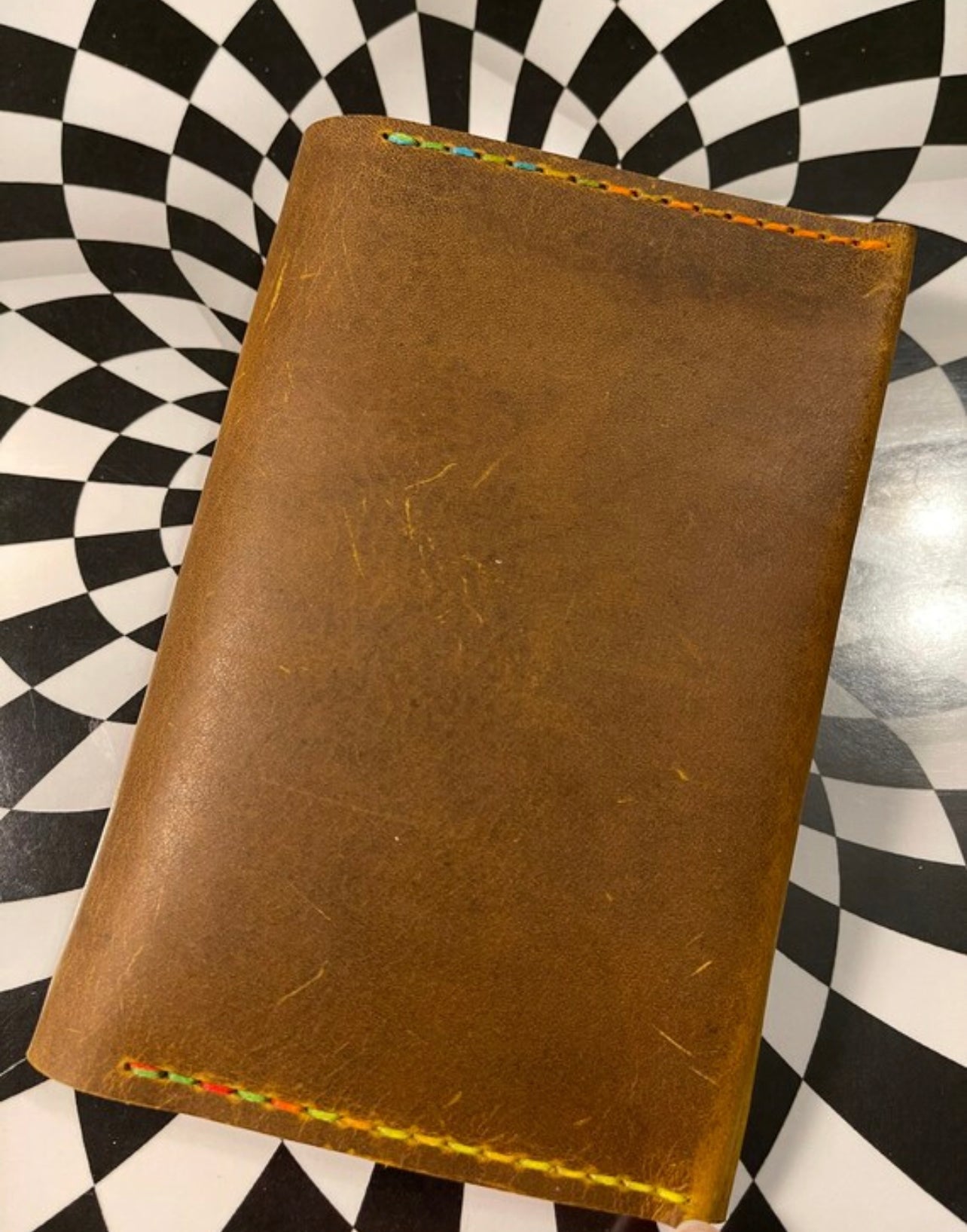 Notebook cover Handmade bison hide buffalo leather. Hand sewn unique gift for the traveler! Fits Field Notes