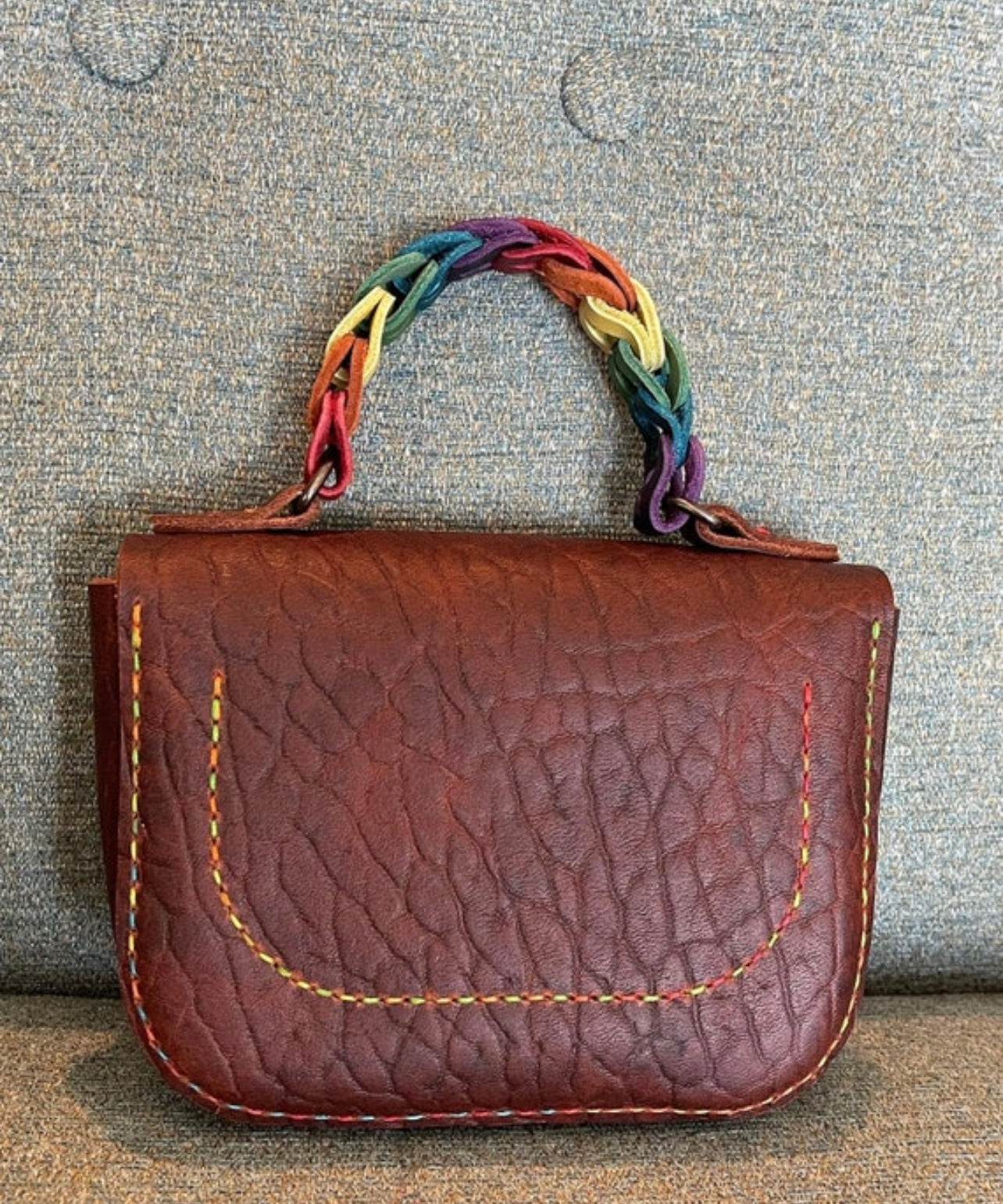 Michelle linked leather top handle mini bag!