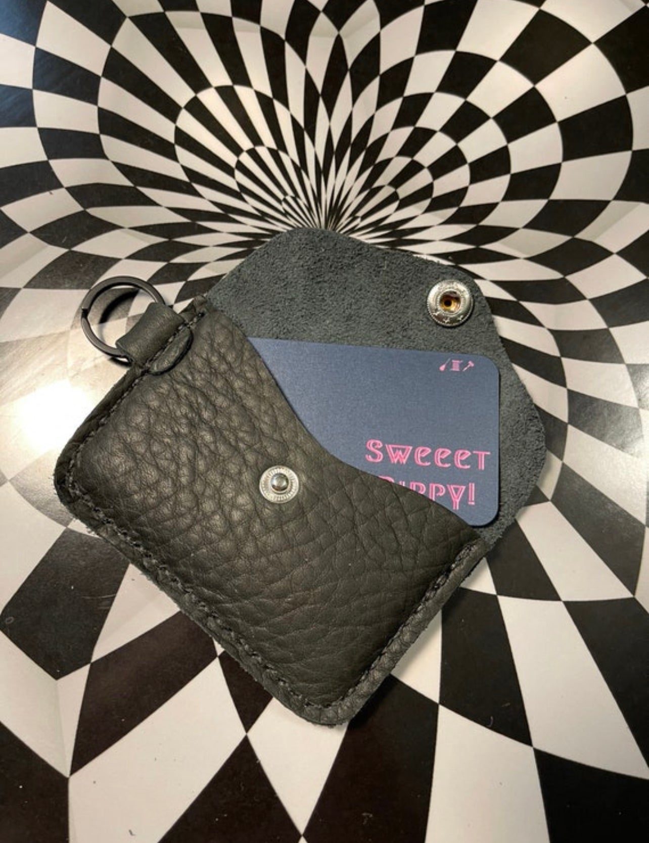 Lilia slim key ring card case/ unisex wallet!